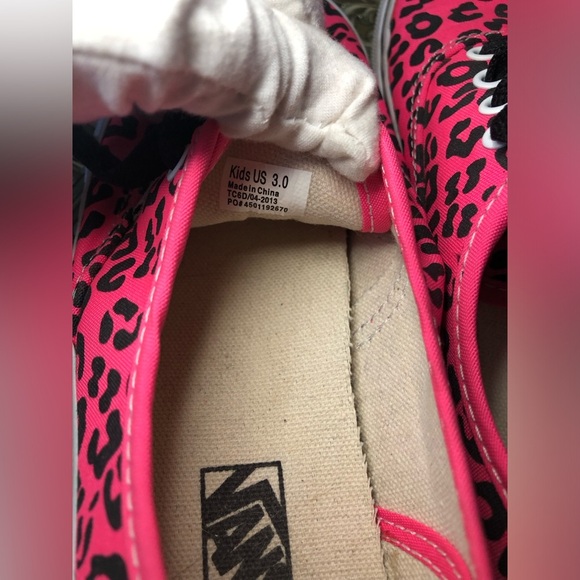 Vans Pink and Black Leopard Sneakers size 3 - Picture 14 of 16